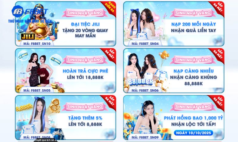 Những hoạt động nổi bật trong các chương trình Khuyến mãi F8BET